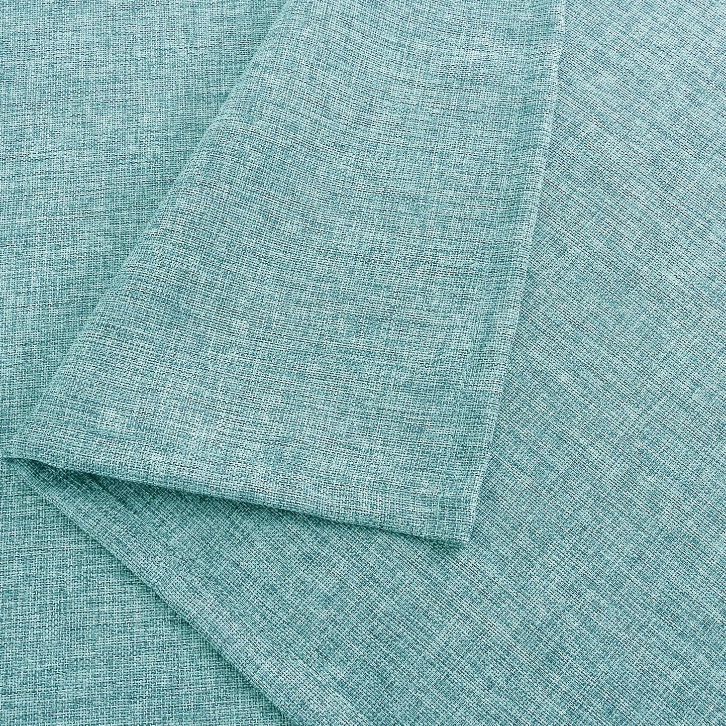 Hiasan Faux Linen Rectangle Tablecloth - Wrinkle and Stain Resistant Washable Table Cloth for Kitchen Dining Room Holiday Table Cover for Party Dinner, Aqua, 60 x 120 Inch