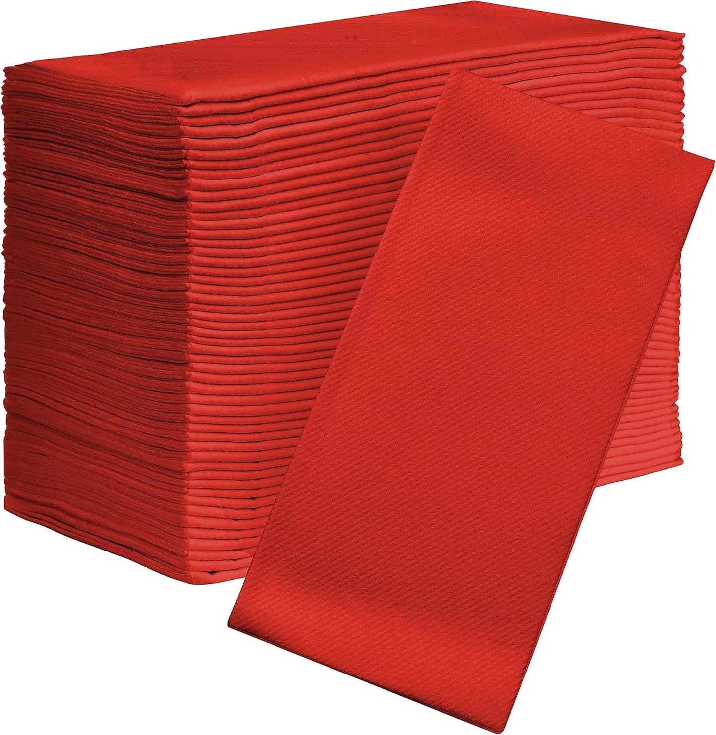 AMERICAN HOMESTEAD Paper Napkins - Red Disposable Linen-Like Dinner Napkins - Restaurant-Quality Table Serviettes for Weddings, Parties, and Events - 15.75" x 15.75" - 50 Count
