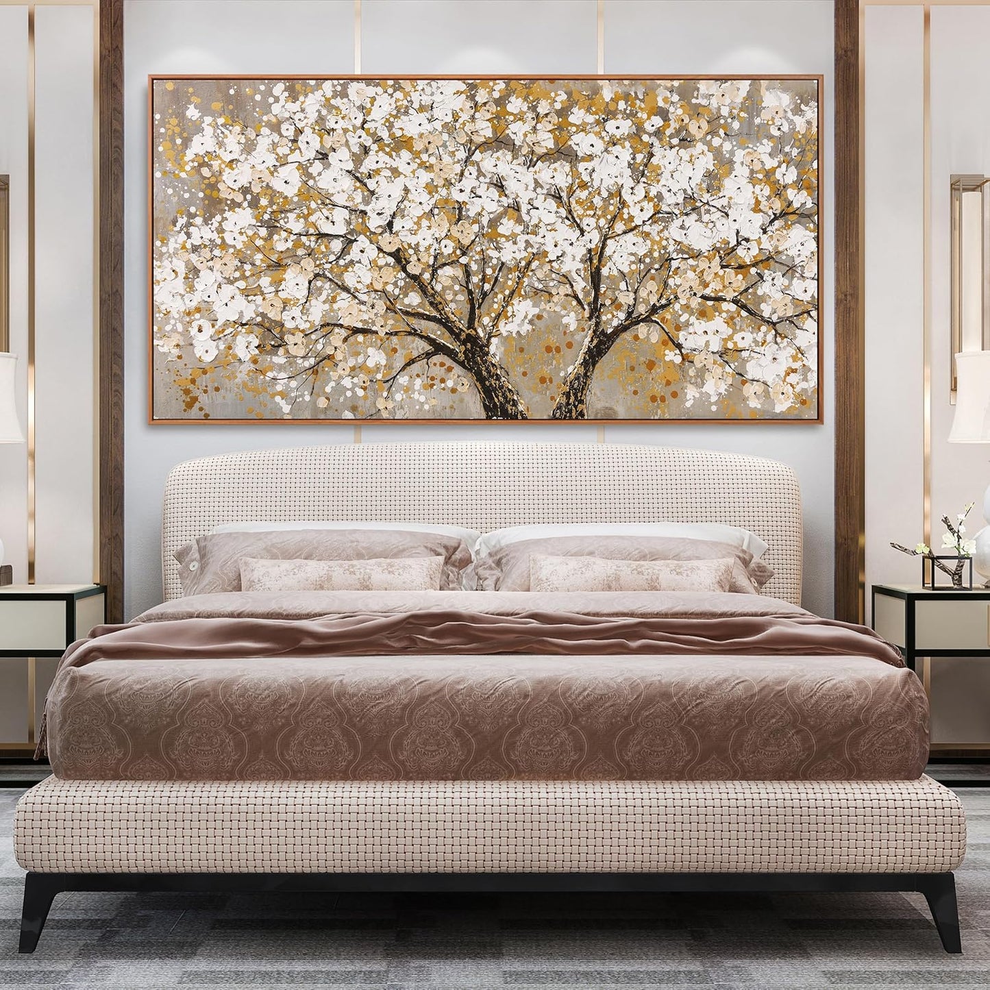 Canvas Oversized Wall Art Decor Large Wall Art For Living Room Framed Yellow Wall Art Prints Tree of Life Wall Art Canvas Art Wall Decor Artwork For Walls Modern Bedroom Office Decor 29"x58"