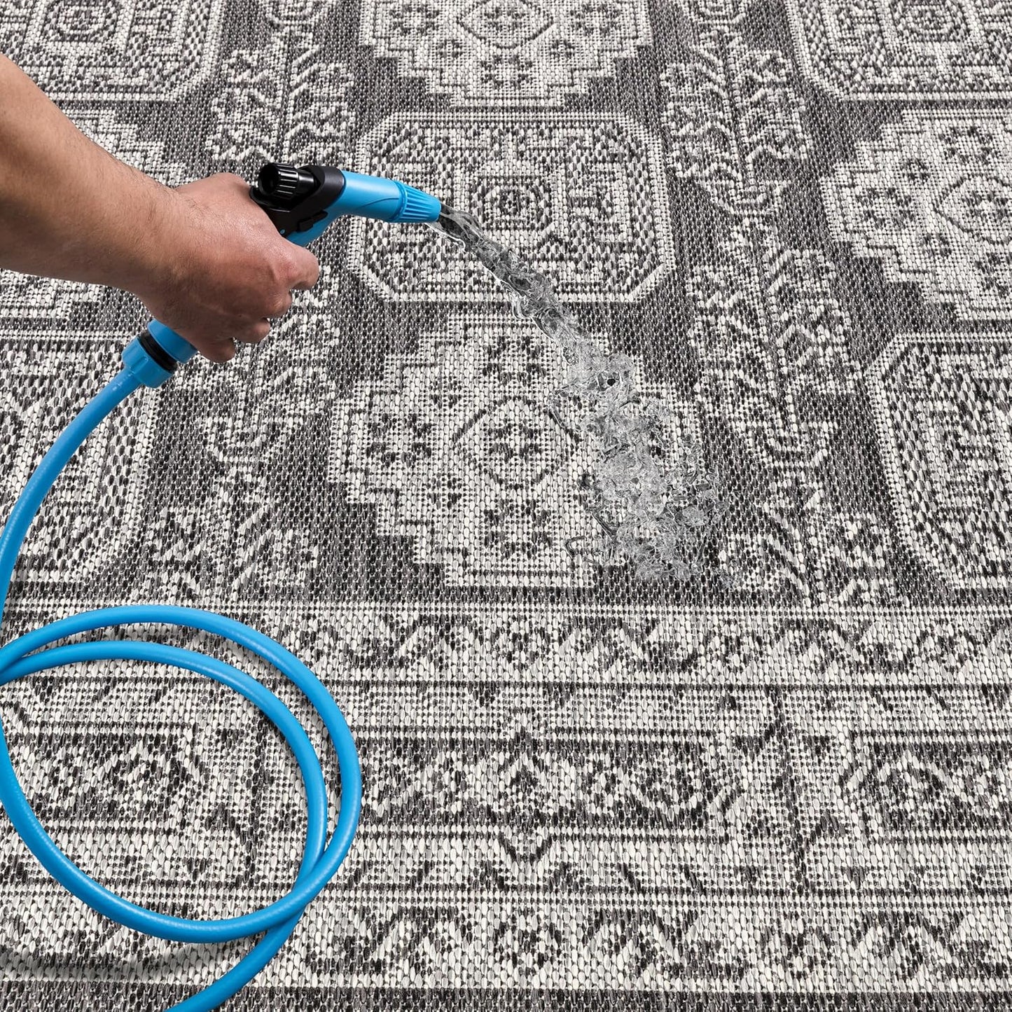 Keen Home Design Terrace Outdoor Throw Rug - 3x5 Washable Indoor/Outdoor Rug for Patio, Kitchen, Balcony, Beach, Garden, Deck and Porch, Size: 3'x5'