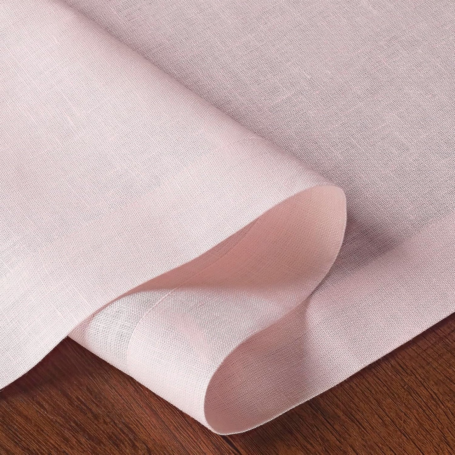 D'Moksha Homes Linen Pastel Pink Table Runner 108 Inches Long - 100% Pure Linen Dining Table Runner 14 x 108 Inch for Fall, Autumn and Halloween - Machine Washable