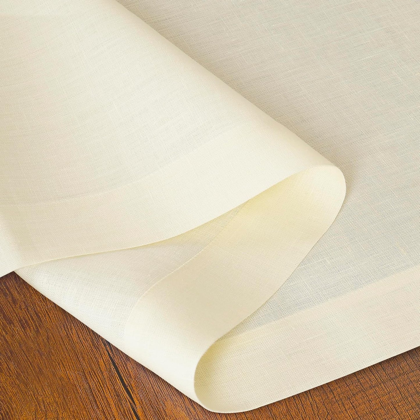 D'Moksha Homes Linen Cream Table Runner 72 Inches Long - 100% Pure Linen 14 x 72 Inch Table Runner for Dining, Fall, Autumn and Halloween - Machine Washable