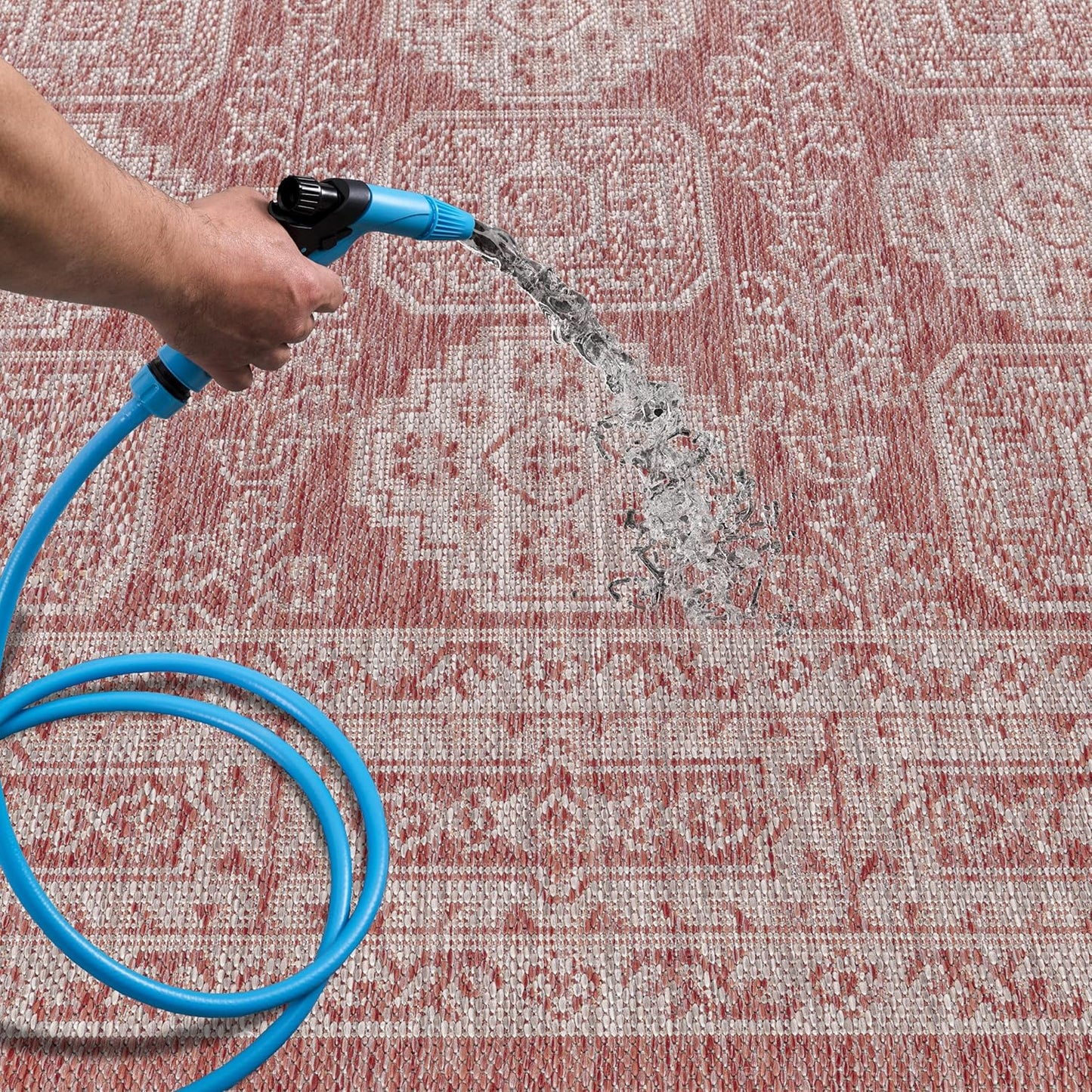 Keen Home Design Terrace Outdoor Area Rug - 5x8 Washable Indoor/Outdoor Rug for Patio, Kitchen, Balcony, Beach, Garden, Deck and Porch, Size: 5'3"x7'7"