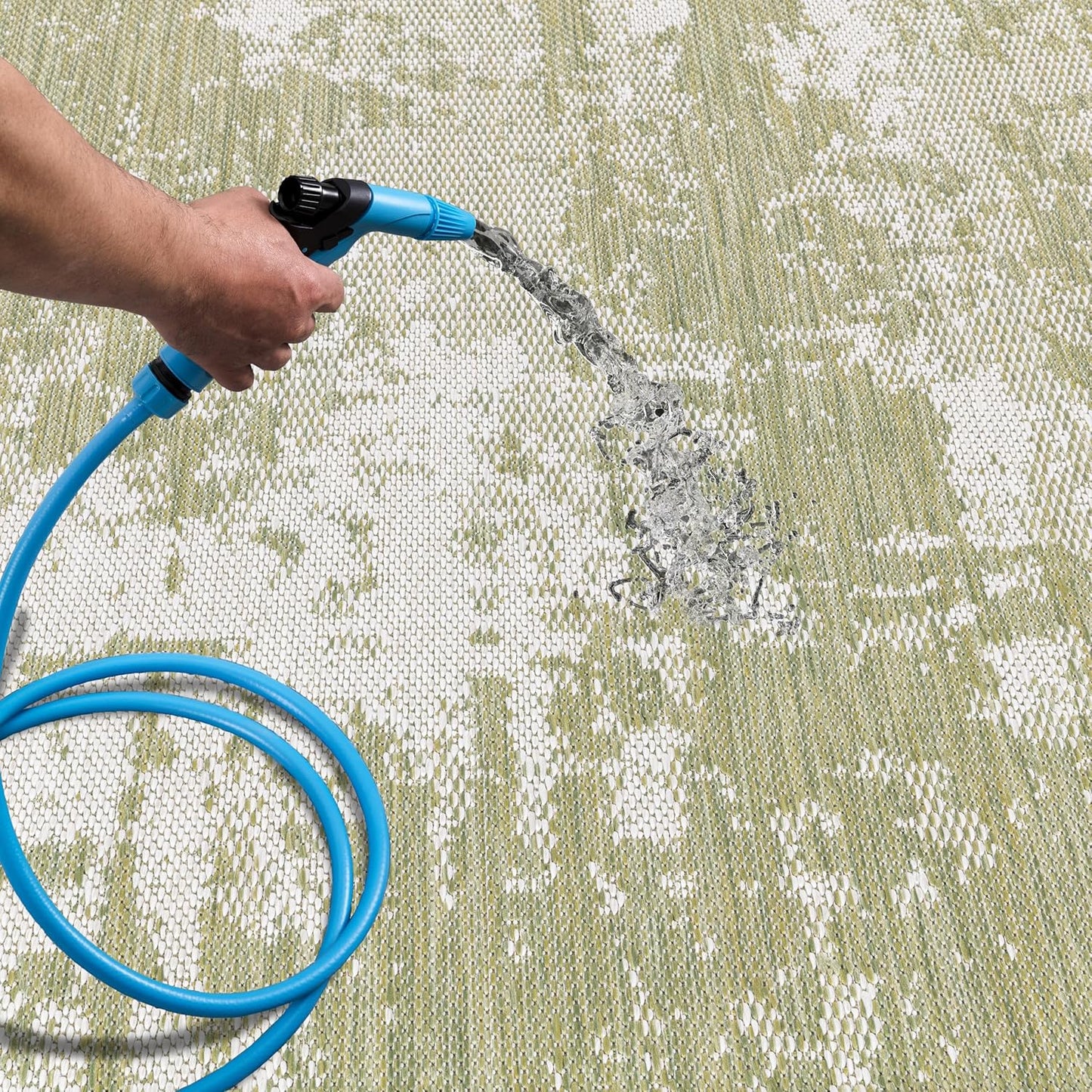 Keen Home Design Terrace Outdoor Runner Rug - 2x10 Washable Indoor/Outdoor Rug for Patio, Kitchen, Balcony, Beach, Garden, Deck and Porch, Size: 2'2"x9'11"