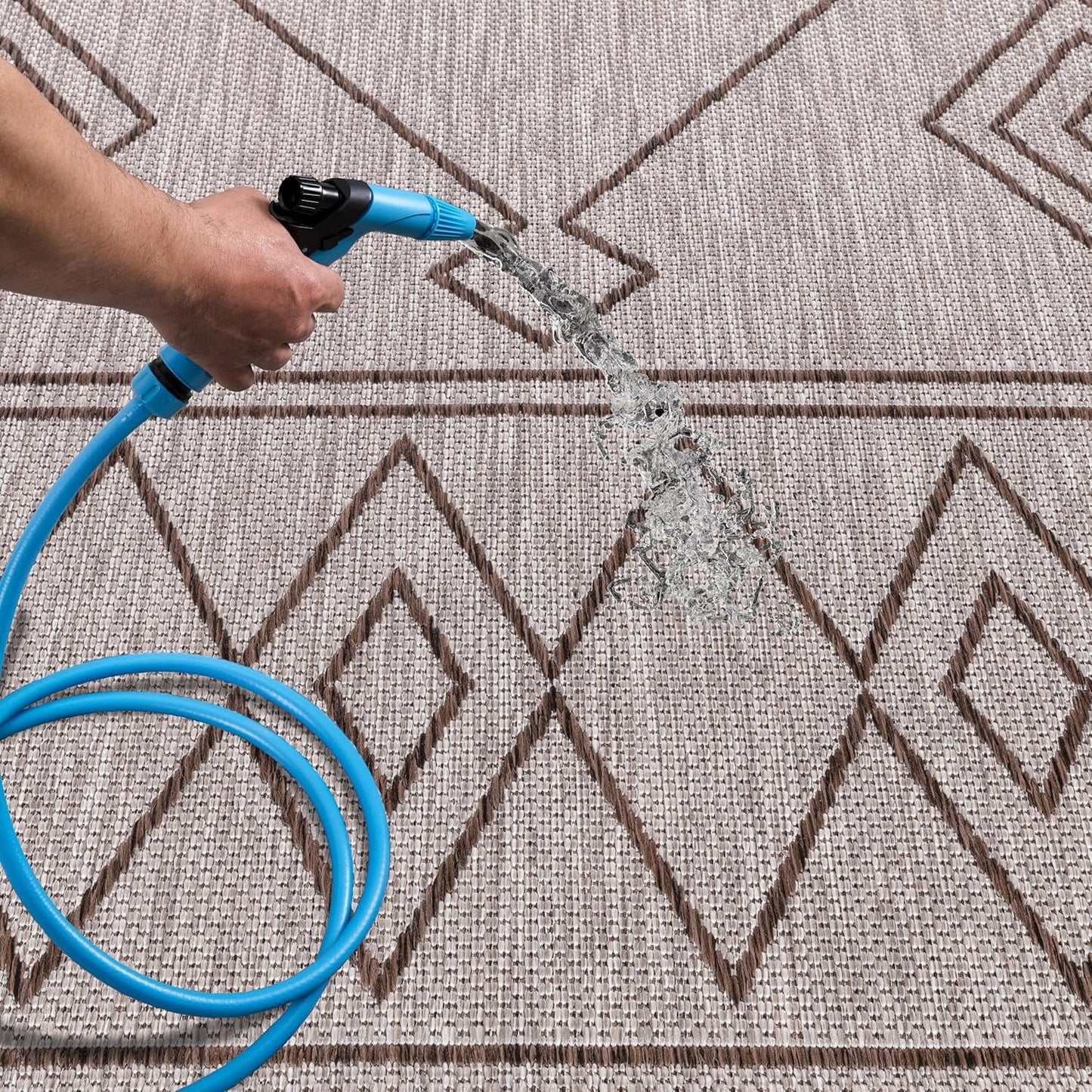 Keen Home Design Terrace Outdoor Runner Rug - 2x10 Washable Indoor/Outdoor Rug for Patio, Kitchen, Balcony, Beach, Garden, Deck and Porch, Size: 2'2"x9'11"