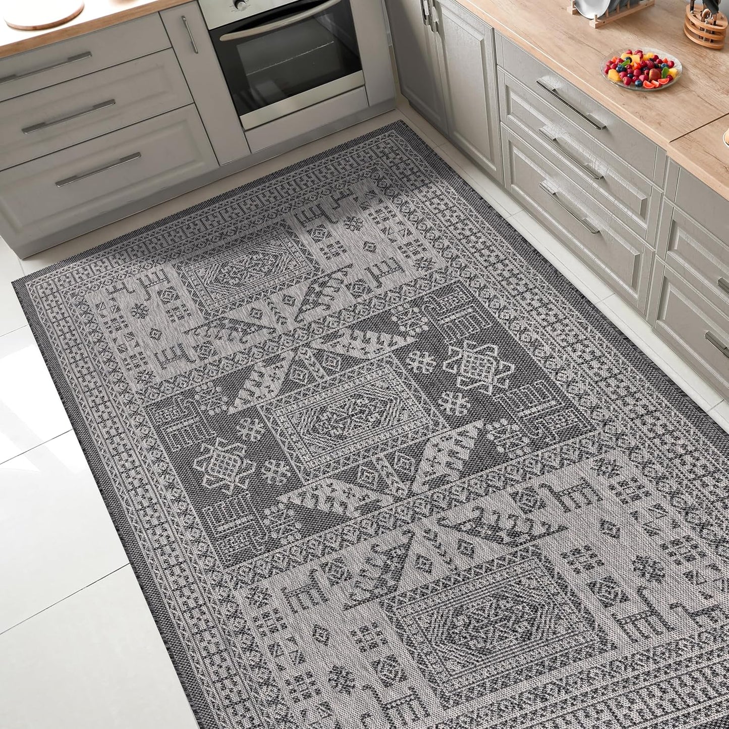 Keen Home Design Terrace Outdoor Area Rug - 6x9 Washable Indoor/Outdoor Rug for Patio, Kitchen, Balcony, Beach, Garden, Deck and Porch, Size: 6'x8'10"