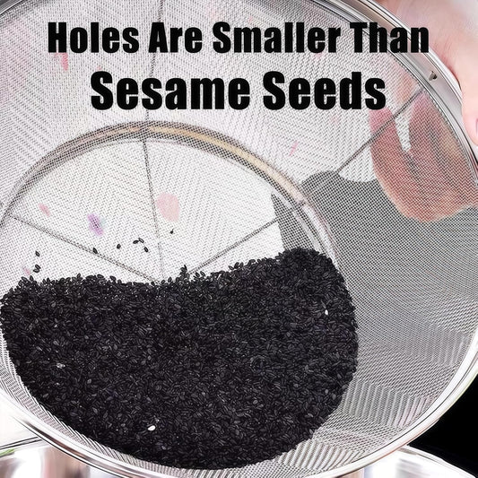 Fine Mesh Strainer for Kitchen, 5 Quart Stainless Steel Colander Bowl for Pasta, Rice, Fruit, Metal Net Baskets with Resting Base - Strain, Drain, Rinse